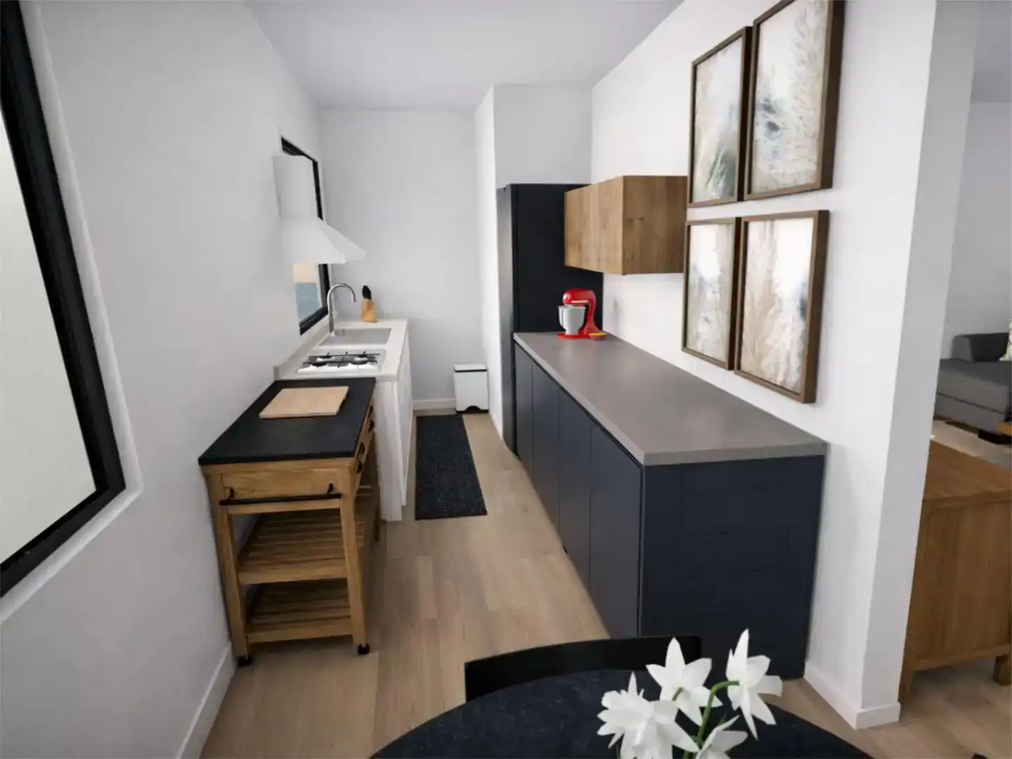 Cocina de Piso en venta en Montgat con Aire acondicionado, Parquet y Amueblado