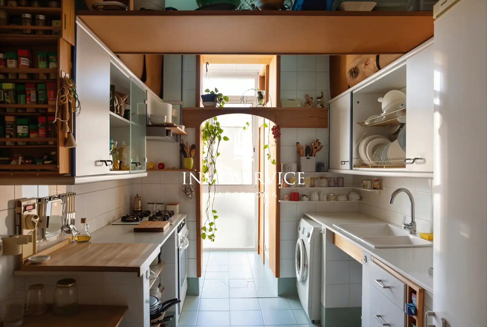 Küche von Wohnung zum Verkauf in Barcelona mit Heizung, Parkett und Abstellraum