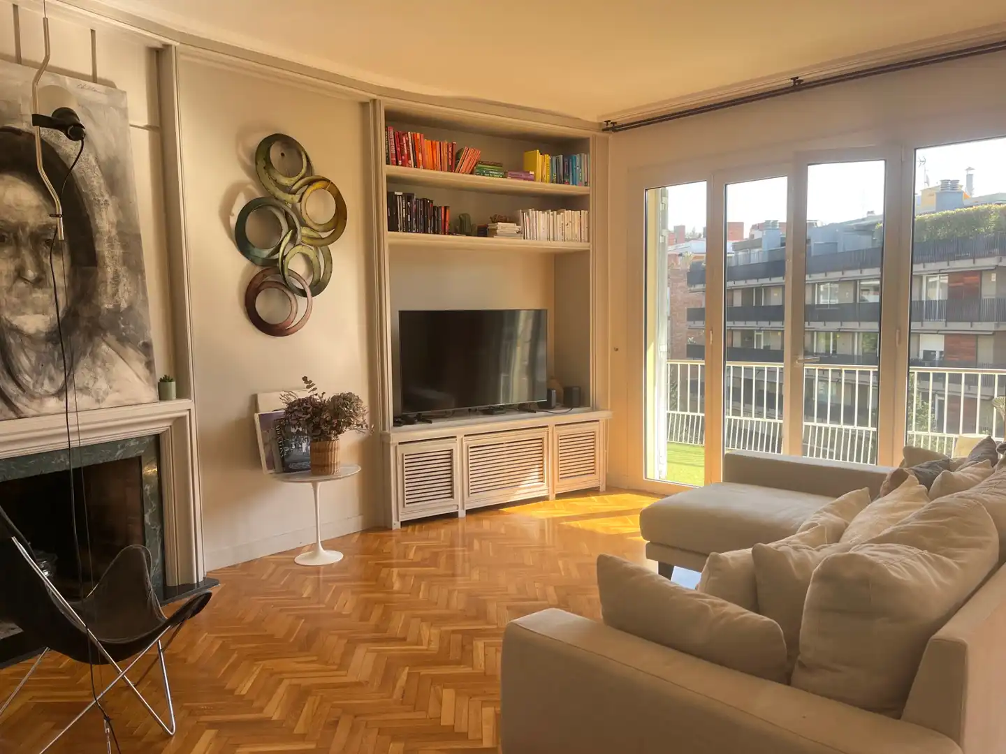 Sala d'estar de Pis de lloguer en Barcelona amb Aire condicionat, Calefacció i Parquet