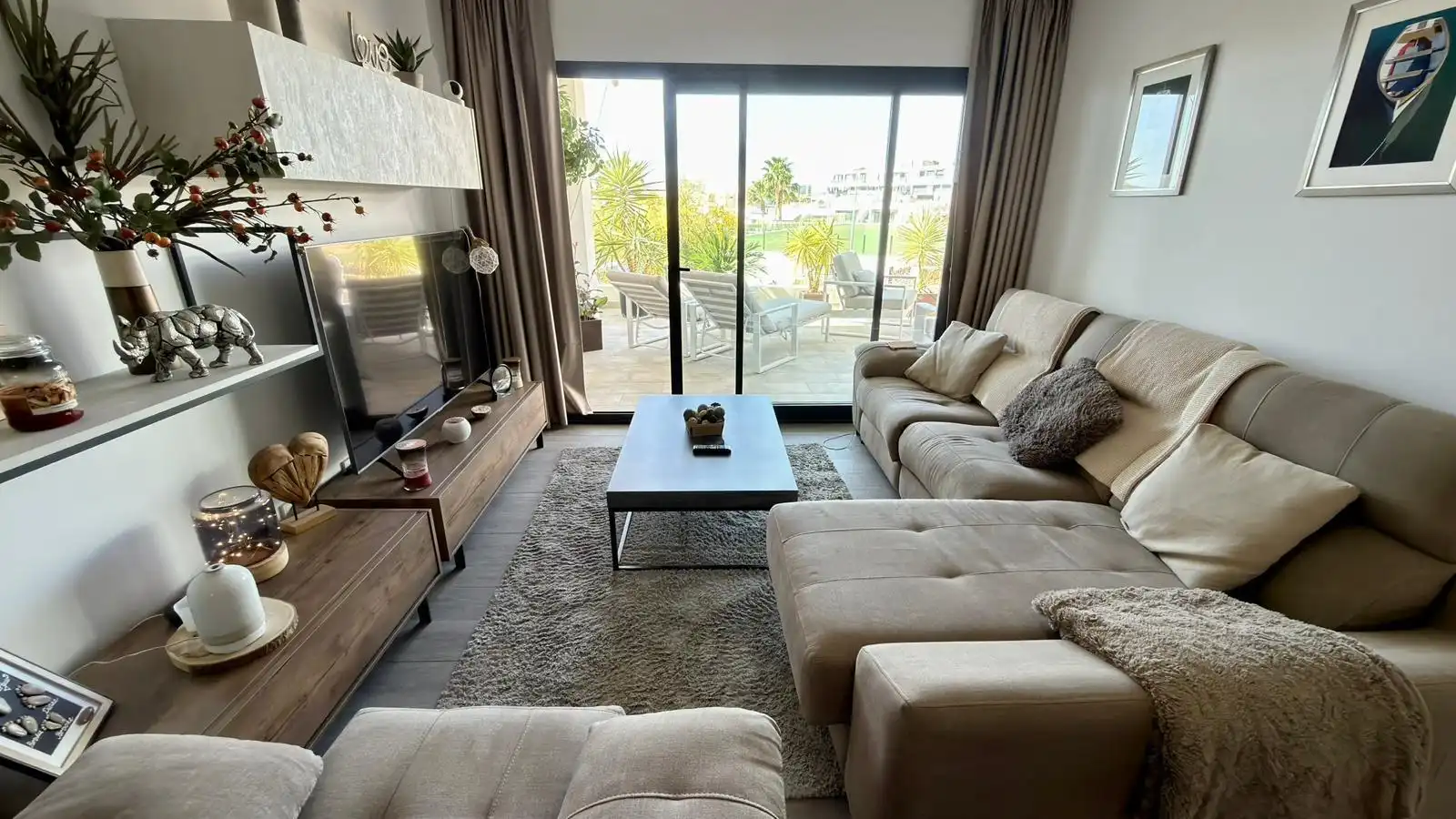 Wohnzimmer von Maisonette zum Verkauf in Finestrat mit Klimaanlage, Heizung und Privatgarten