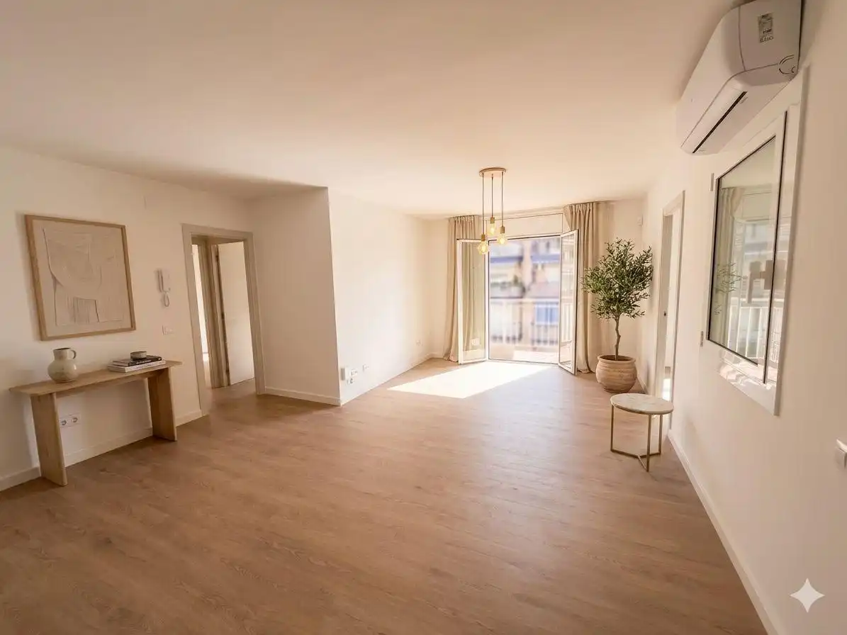 Wohnzimmer von Wohnung zum Verkauf in Vilanova i la Geltrú mit Parkett und Balkon