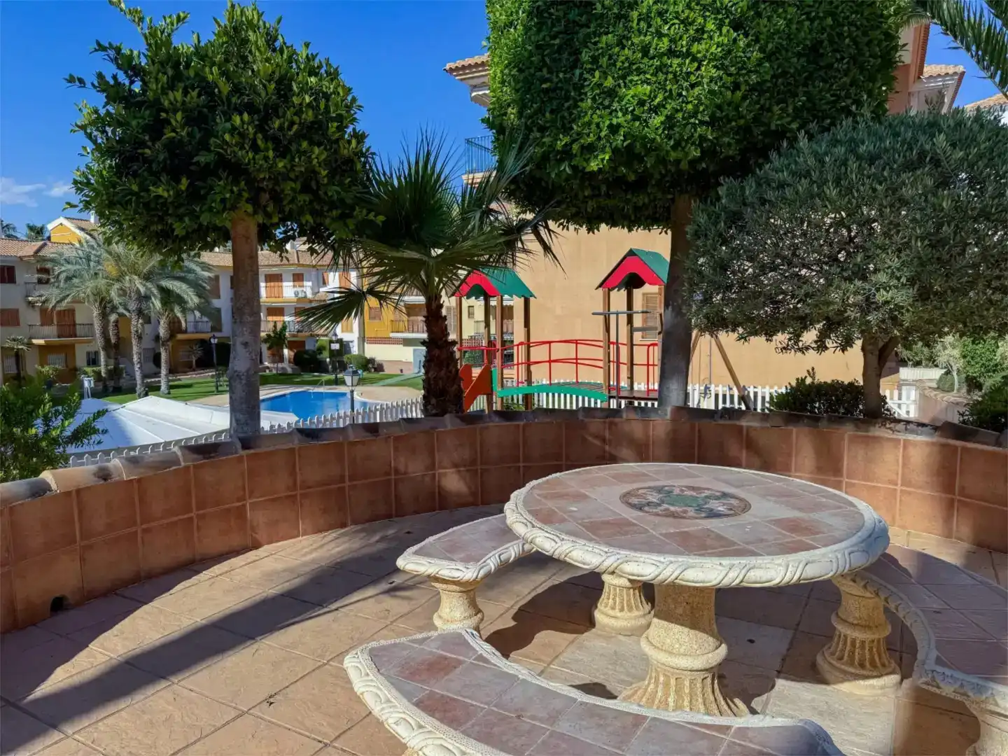 Terrace of Apartments for rent in Mazarrón  with Air Conditioner, Parquet flooring and Swimming Pool