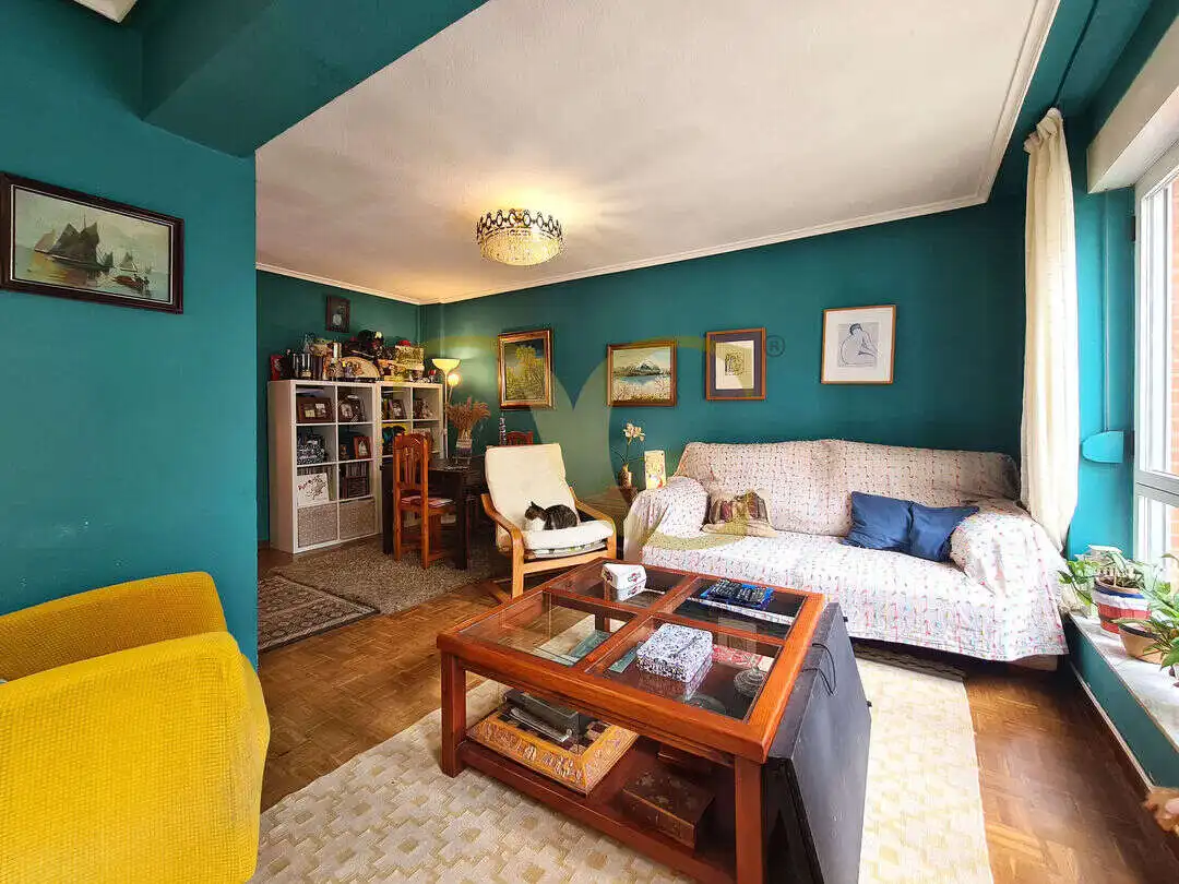 Sala de estar de Piso en venta en Gijón  con Calefacción, Jardín privado y Trastero