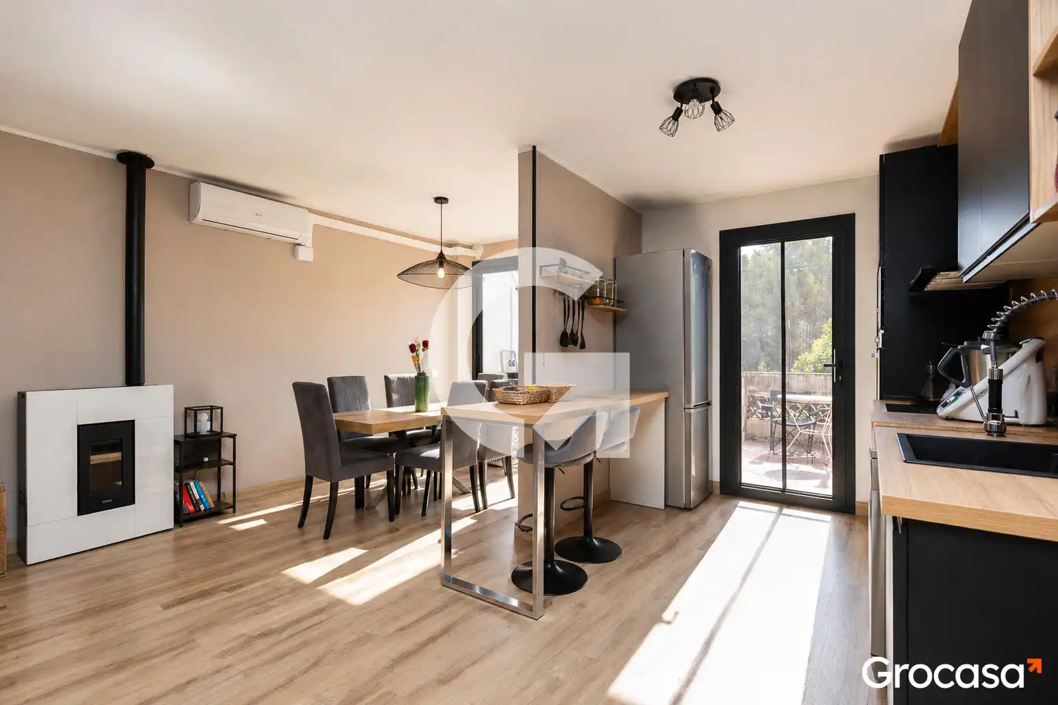Dining room of Detached homes for sale in Vallirana  with Air Conditioner, Terrace and Storage room