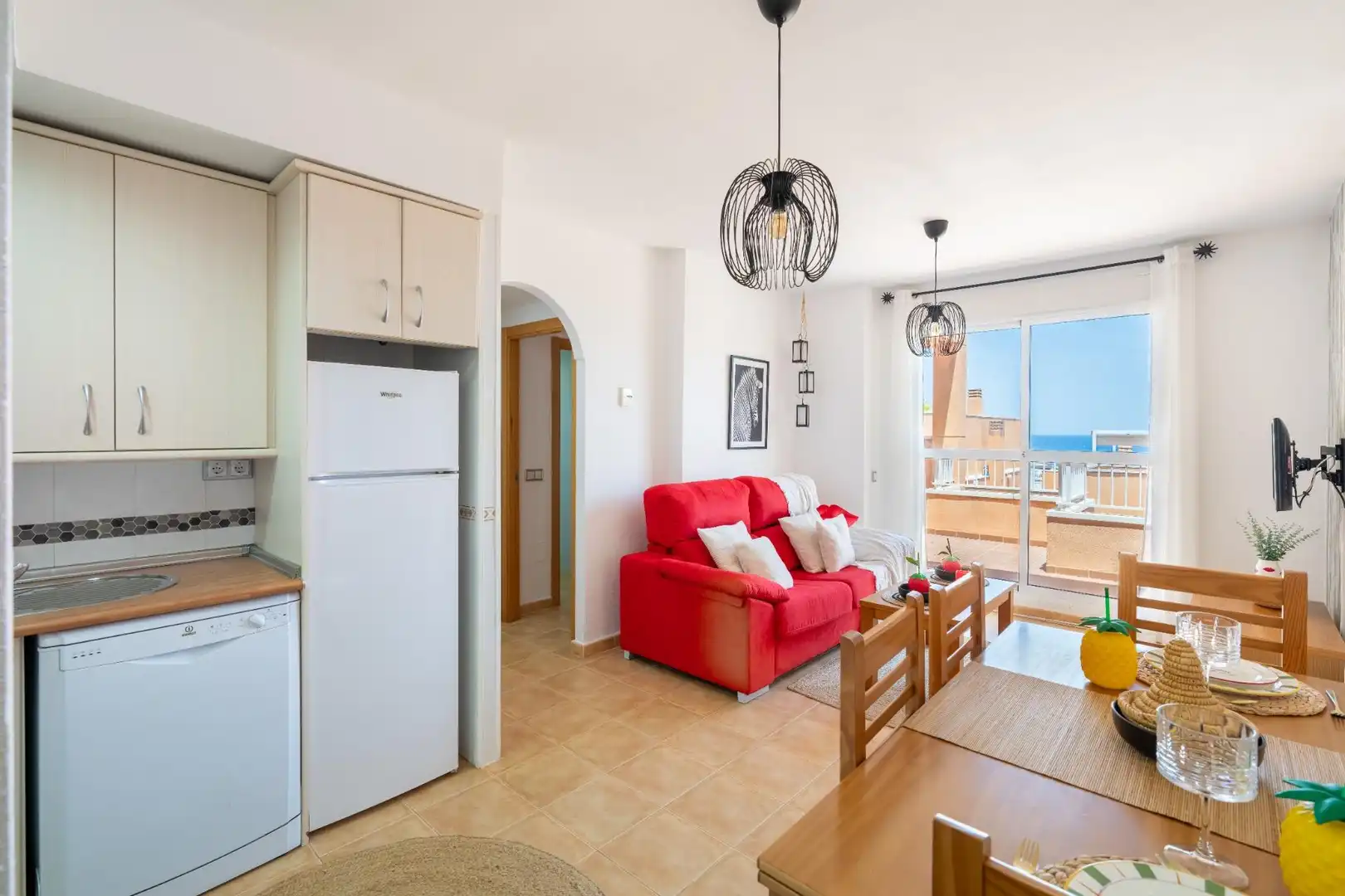 Wohnzimmer von Maisonette zum Verkauf in Mojácar mit Klimaanlage, Privatgarten und Terrasse