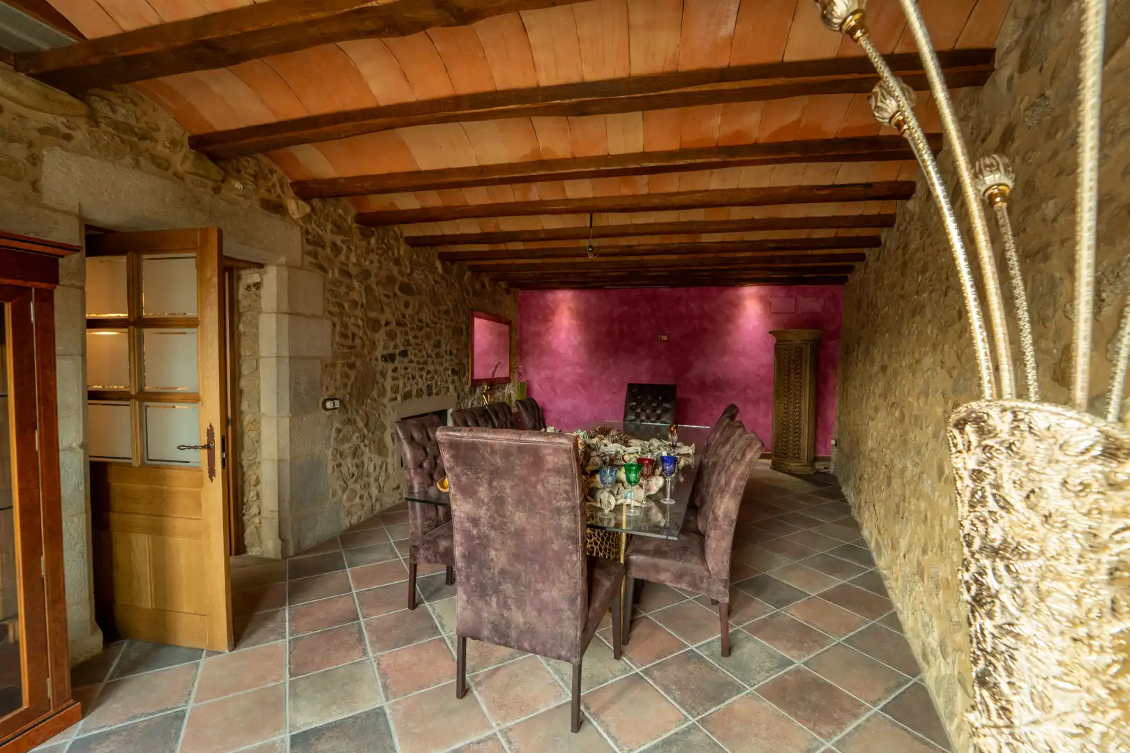 Comedor de Finca rústica en venta en Sant Joan de Mollet con Aire acondicionado, Calefacción y Jardín privado