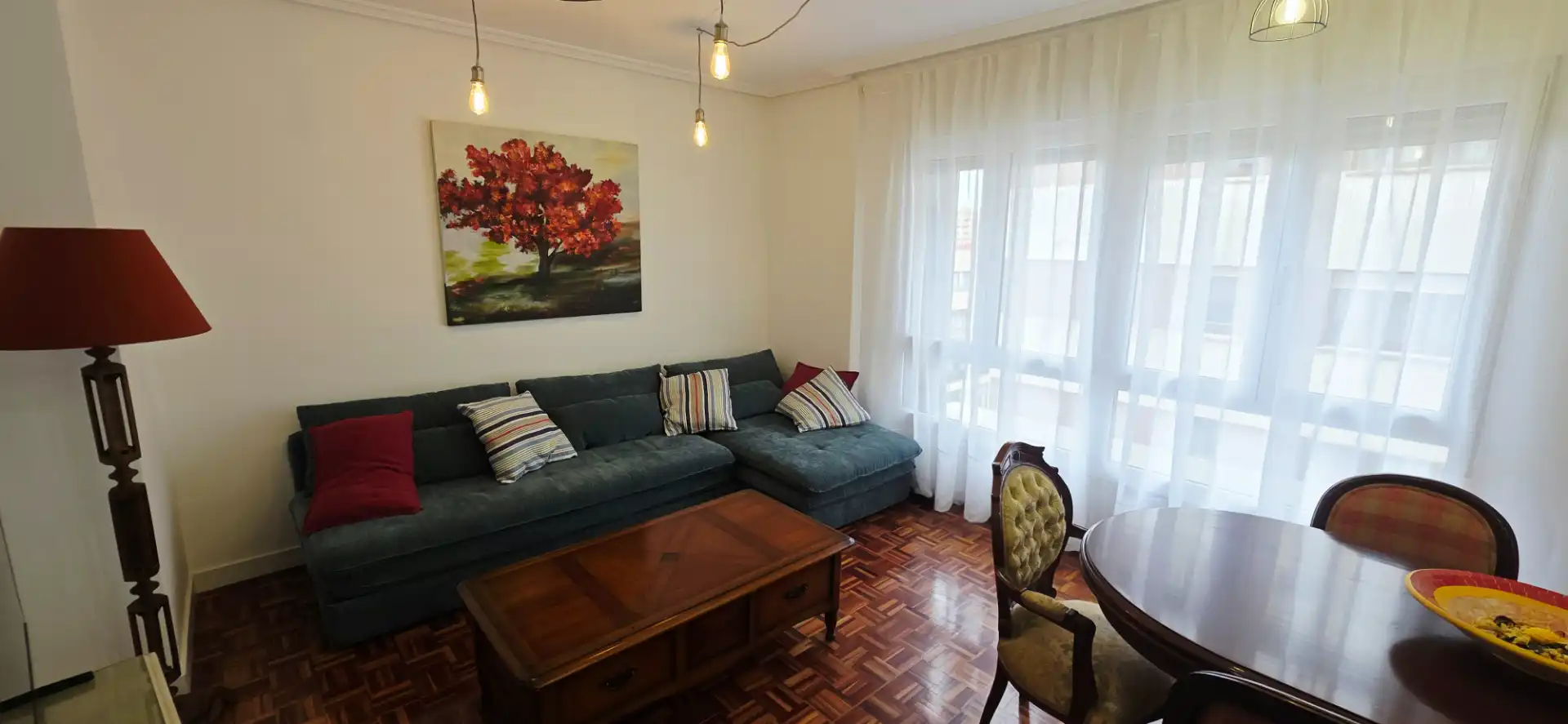 Living room of Flat for rent in Gijón   with Heating, Parquet flooring and Furnished