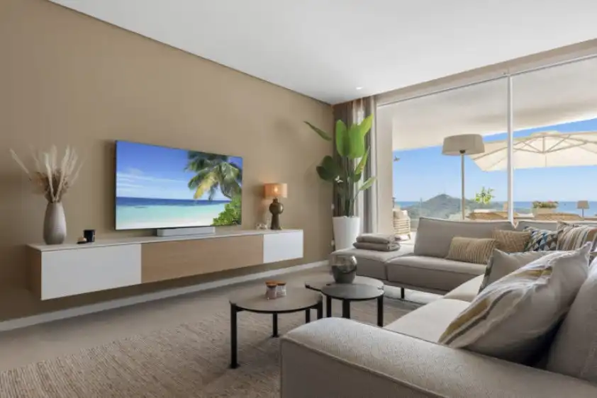 Sala de estar de Apartamento en venta en Marbella con Aire acondicionado, Terraza y Piscina