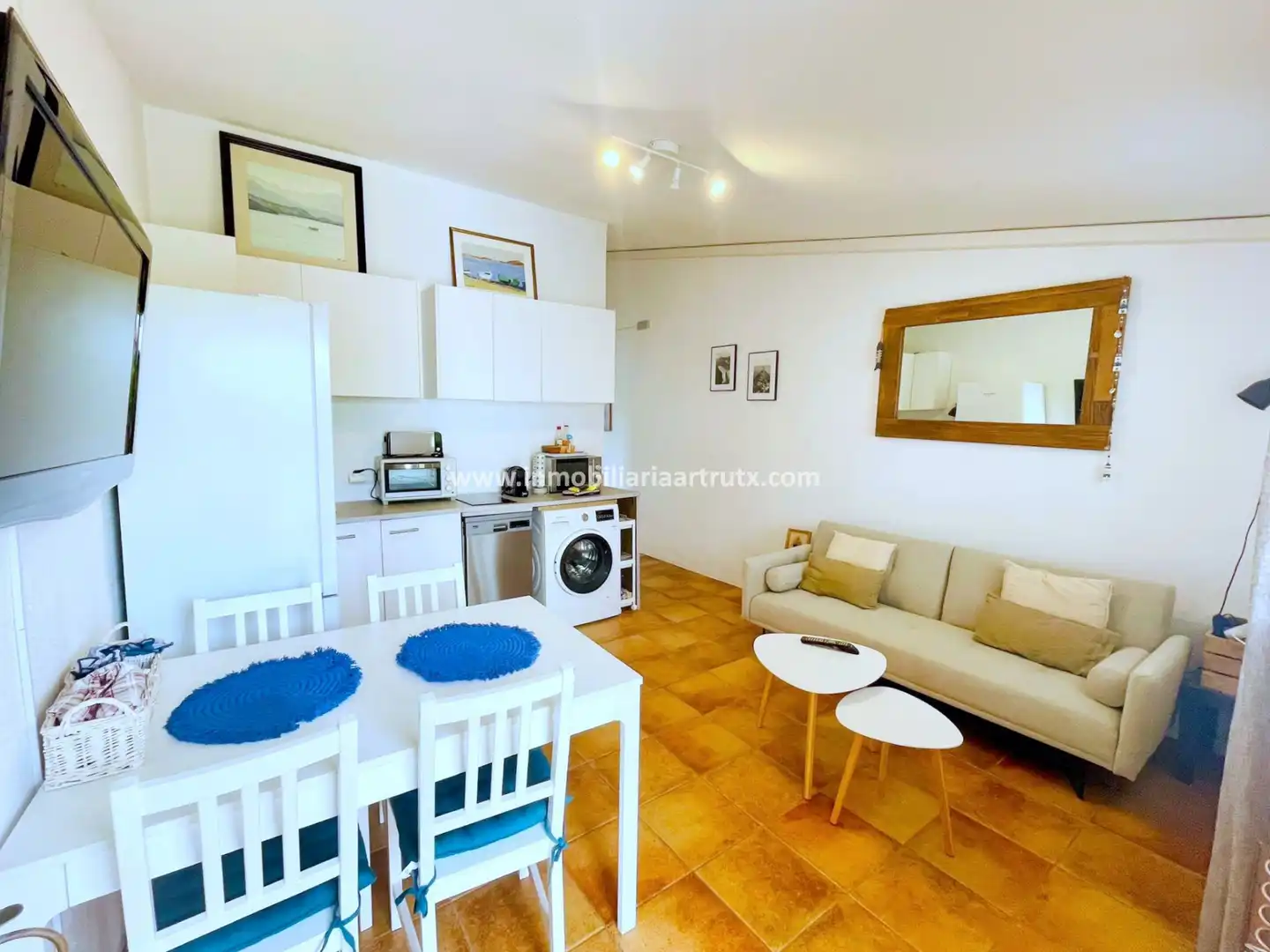 Sala d'estar de Apartament en venda en Ciutadella de Menorca amb Aire condicionat, Terrassa i Moblat