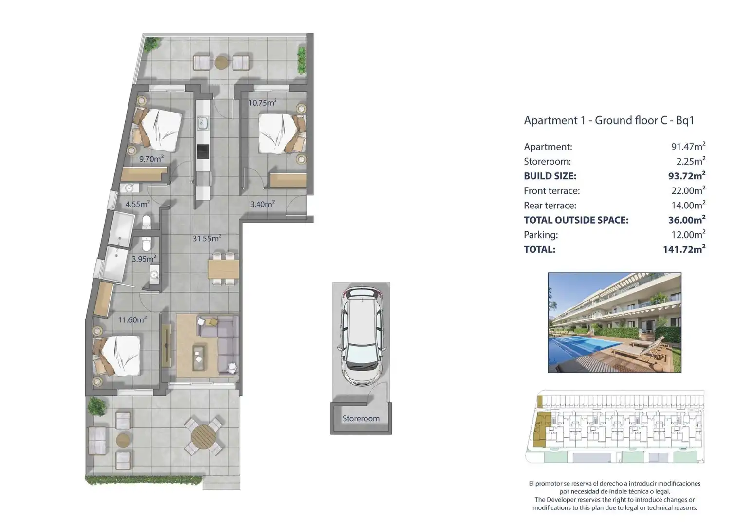 Planta baixa en venda en Los Alcázares amb Terrassa, Traster i Piscina comunitària