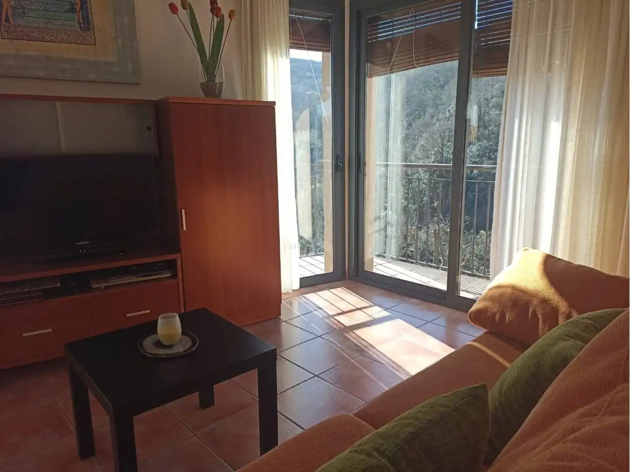 Sala de estar de Dúplex en venta en Castellfollit de la Roca con Calefacción, Terraza y Amueblado