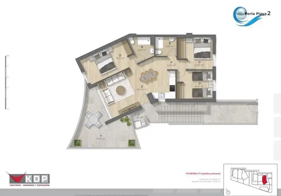 Apartamento en venta en Mazarrón con Aire acondicionado, Jardín privado y Terraza