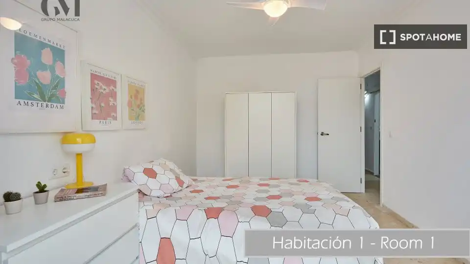Schlafzimmer von Wohnung zur untervermieten in Cádiz mit Klimaanlage und Terrasse