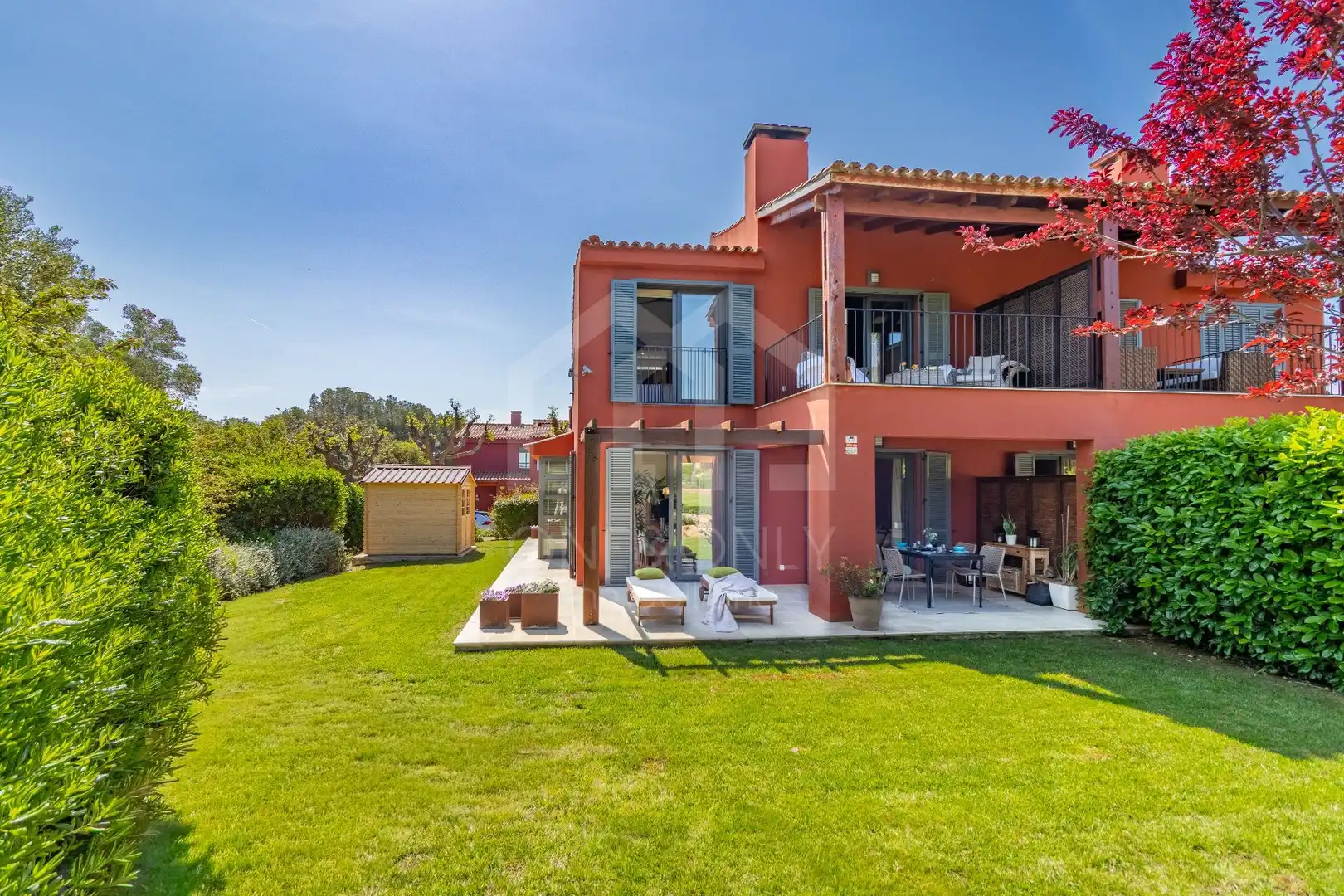 Garten von Haus oder Chalet zur Miete in Mont-roig del Camp mit Klimaanlage, Heizung und Privatgarten