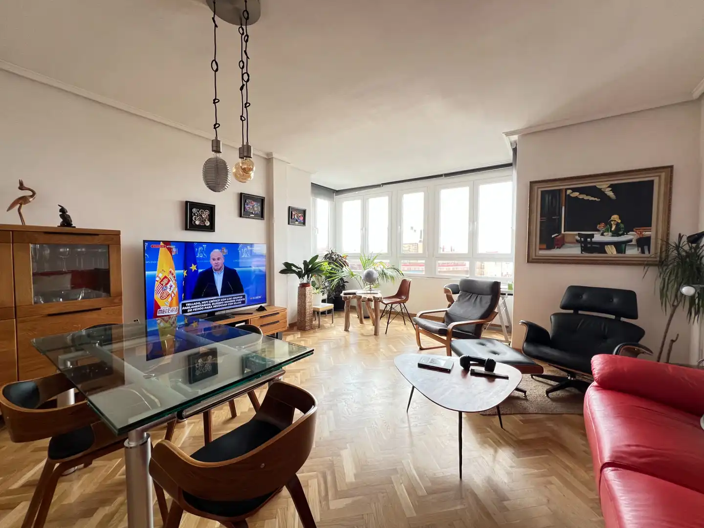 Living room of Flat for sale in Zaragoza  with Air Conditioner, Heating and Parquet flooring
