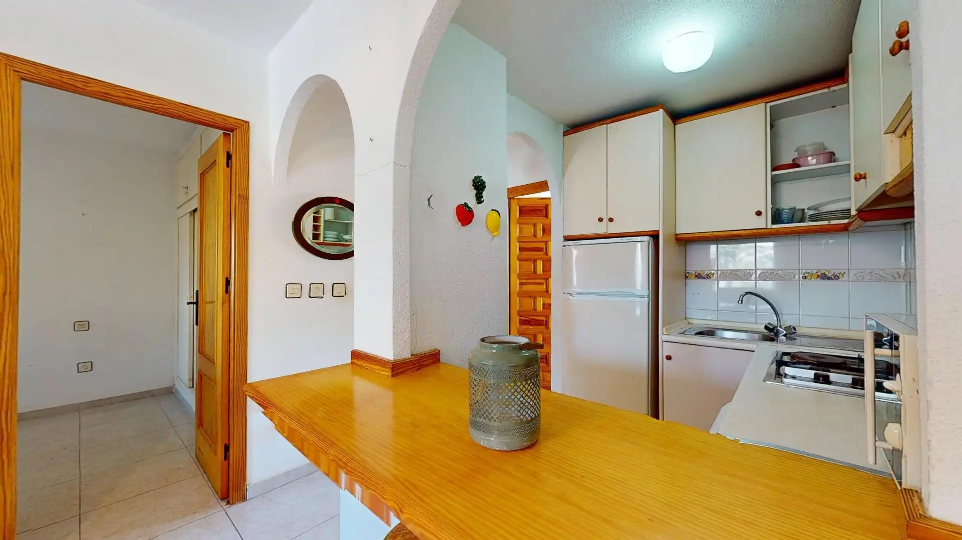 Cuina de Apartament en venda en San Javier amb Moblat, Balcó i Piscina comunitària