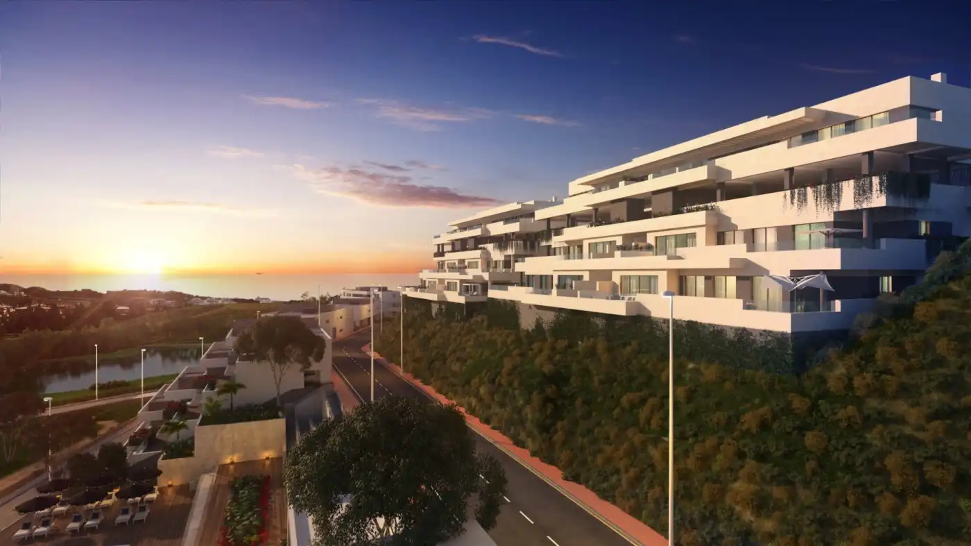 Exterior view of Flat for sale in Mijas  with Air Conditioner, Heating and Private garden