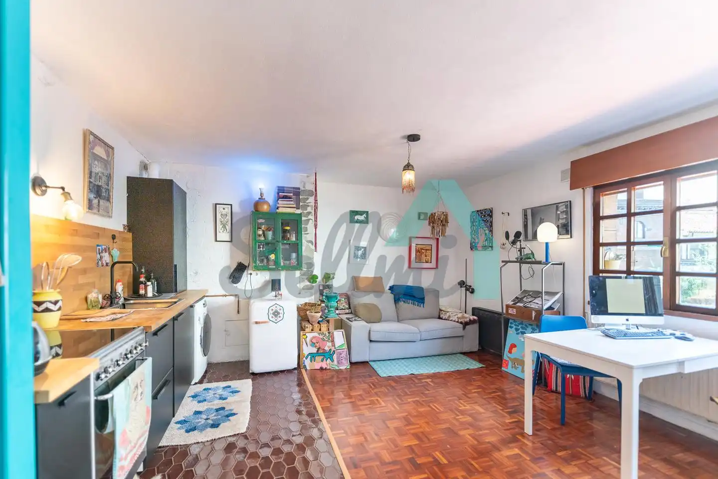 Cocina de Piso de alquiler en Oviedo  con Calefacción, Parquet y Amueblado