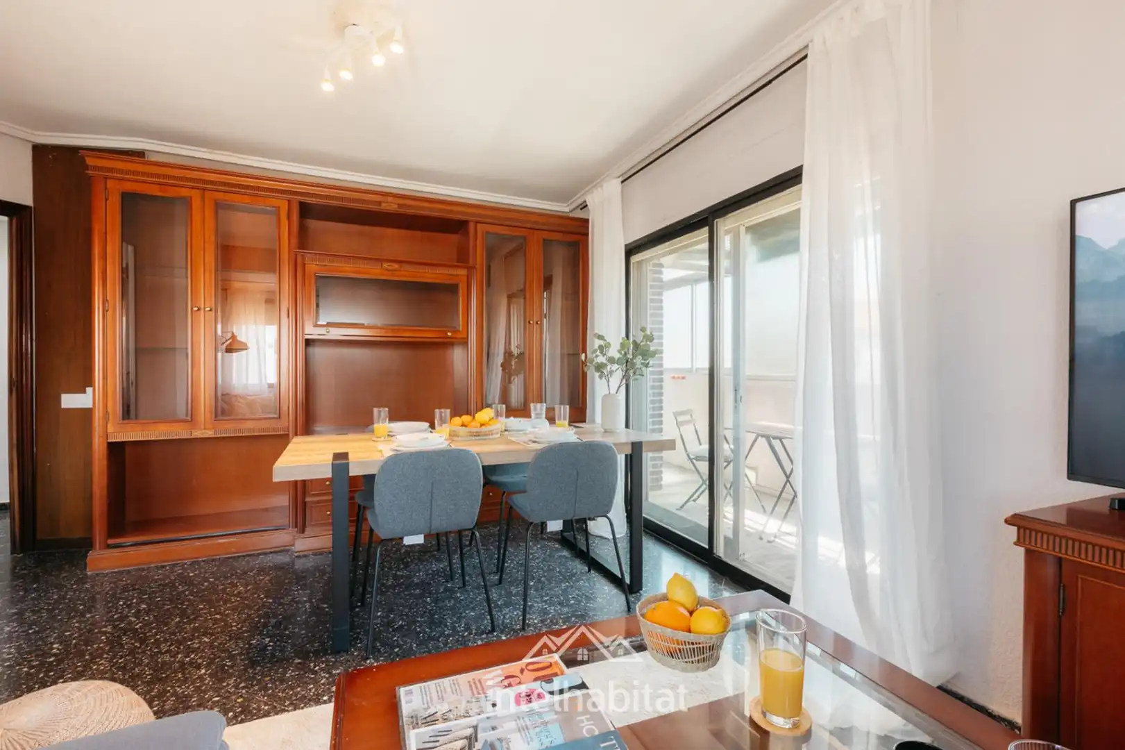 Dining room of Flat for sale in Mislata  with Air Conditioner, Furnished and Balcony