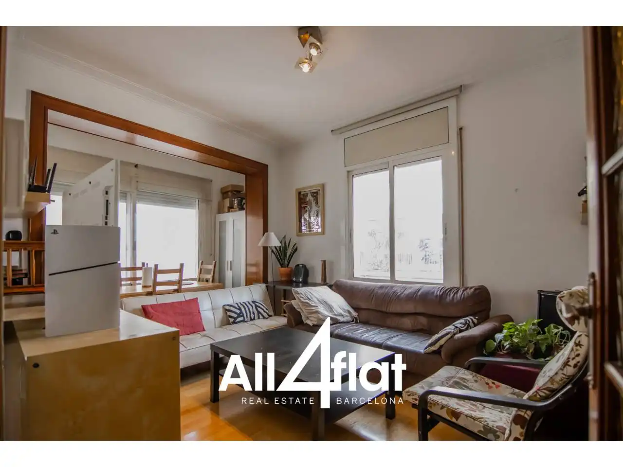Wohnzimmer von Wohnung zur Miete in Barcelona mit Klimaanlage, Heizung und Parkett