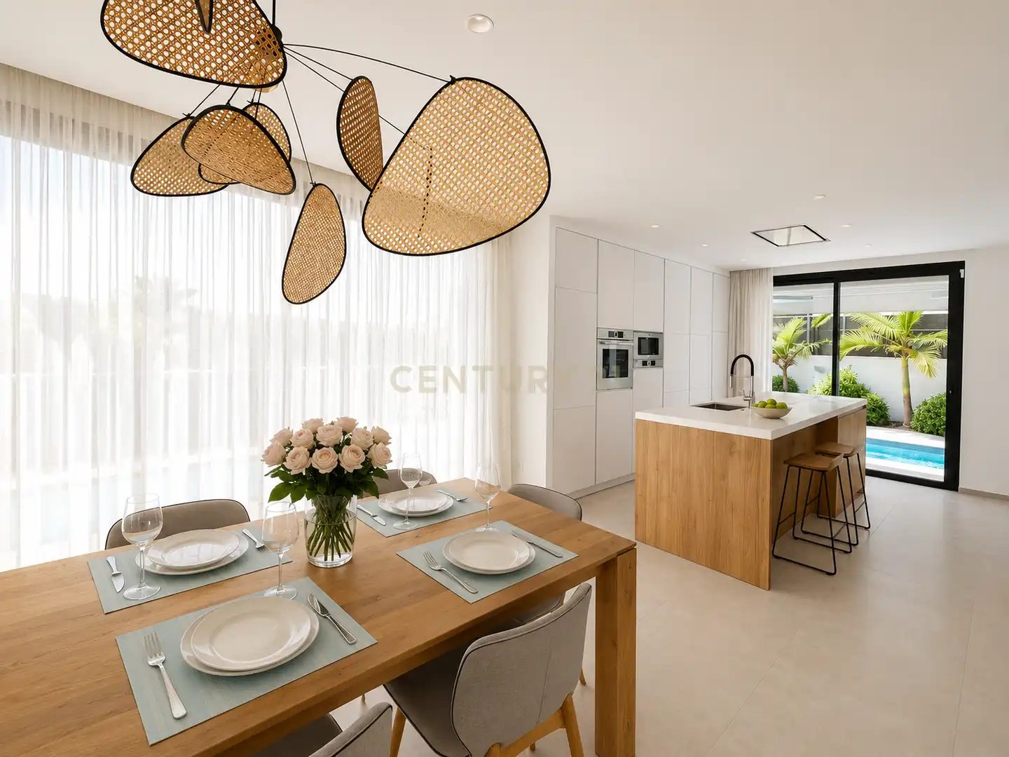 Menjador de Casa o xalet de lloguer en Santa Eulària des Riu amb Aire condicionat, Jardí privat i Traster