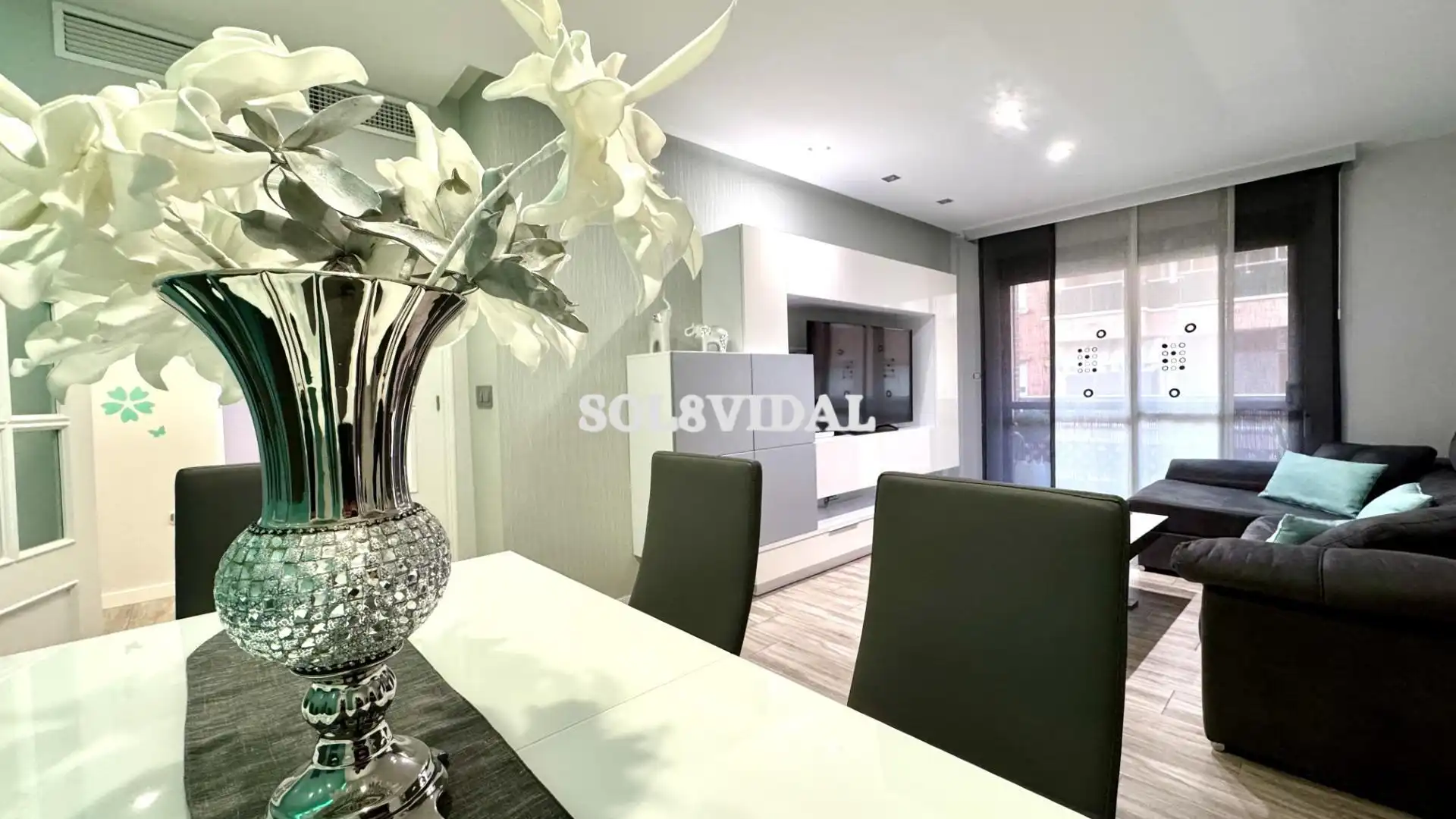 Living room of Flat for sale in Orihuela  with Air Conditioner, Furnished and Balcony