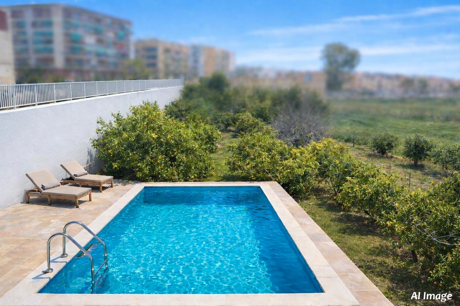 Swimming pool of Houses for sale in  Valencia Capital  with Air Conditioner, Heating and Private garden