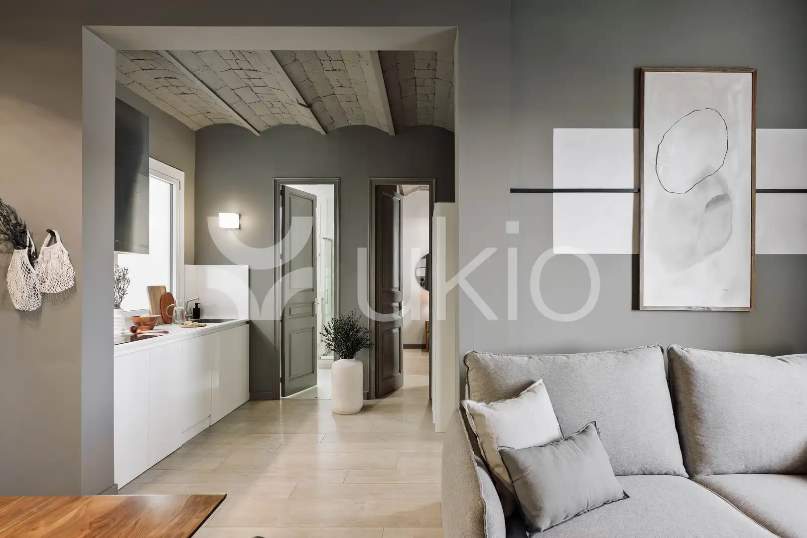 Sala de estar de Apartamento de alquiler en Barcelona con Aire acondicionado, Calefacción y Amueblado