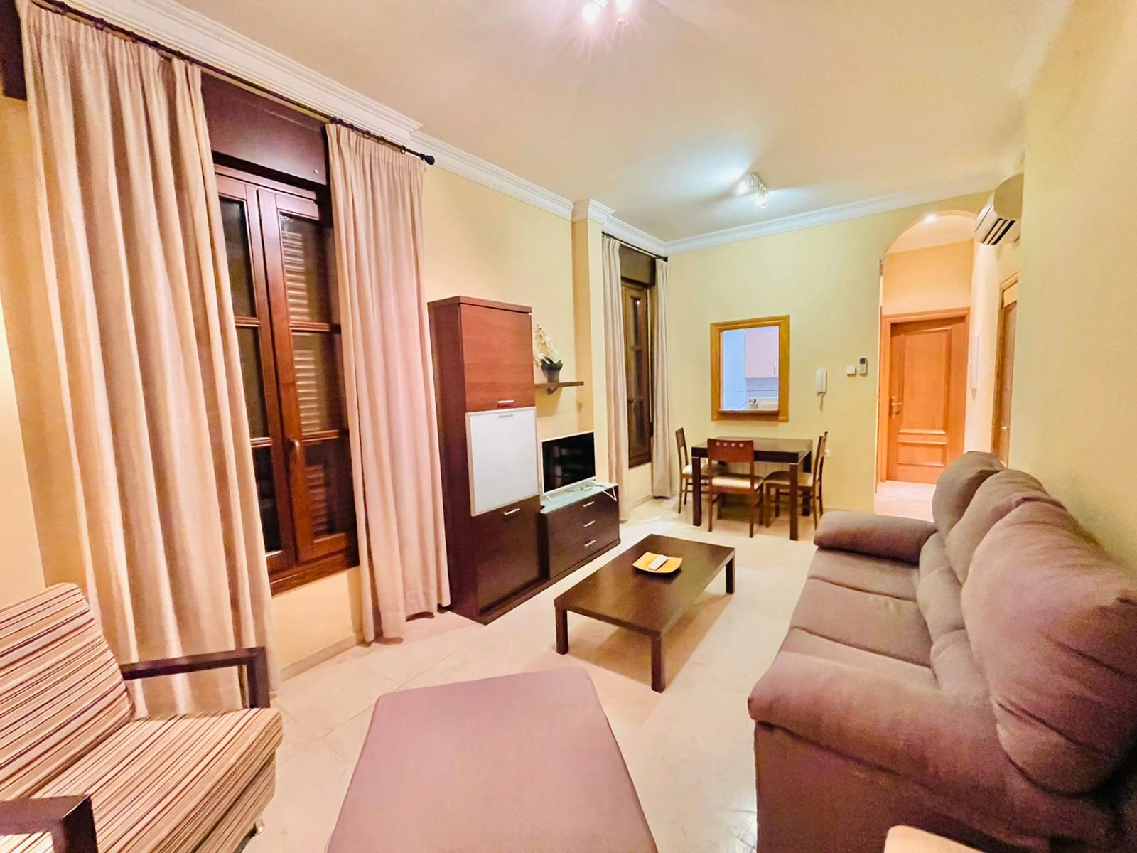 Living room of Flat to rent in  Granada Capital  with Air Conditioner, Heating and Furnished