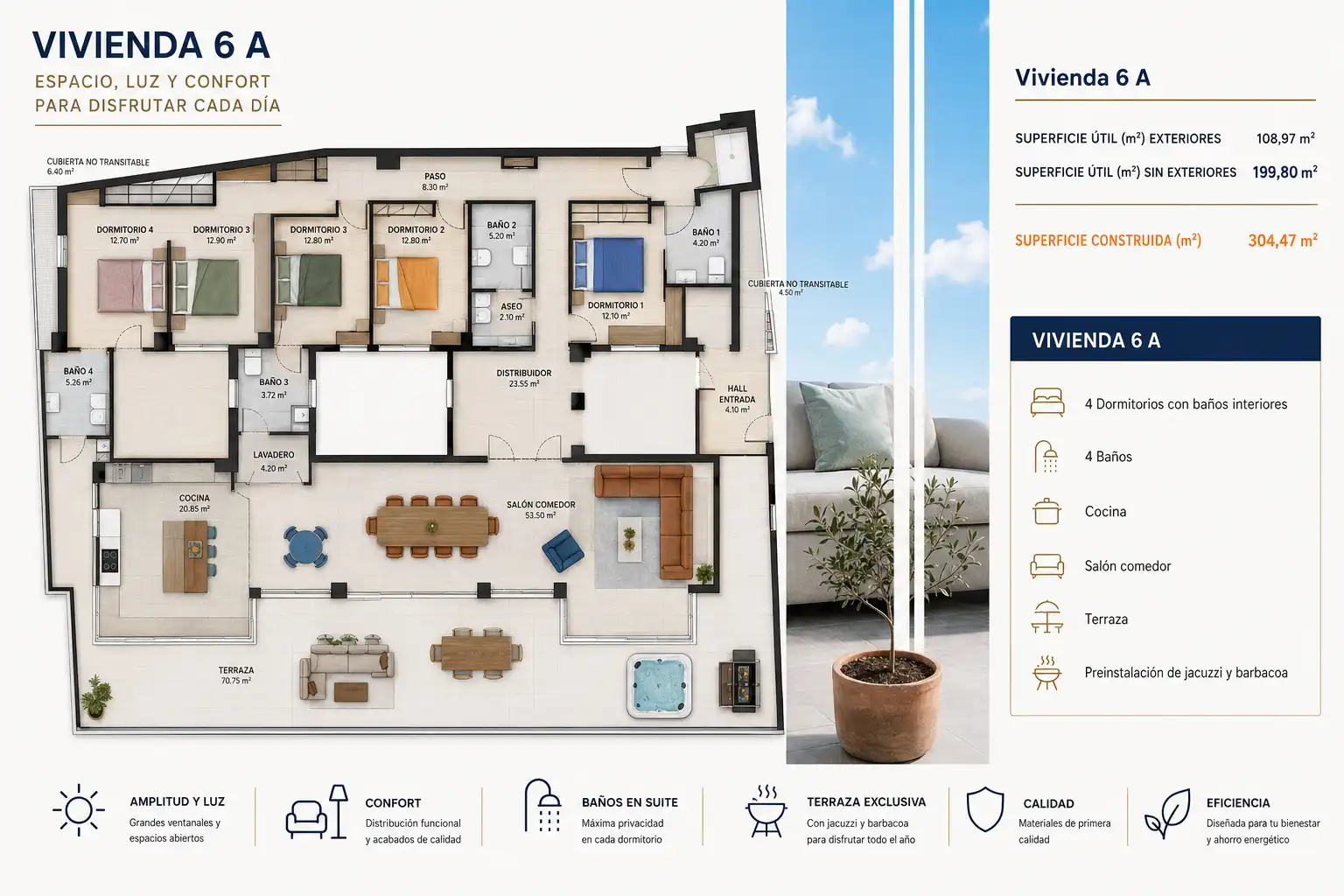 Ático de obra nueva con ascensor en venta en Plaza San Agustín 7