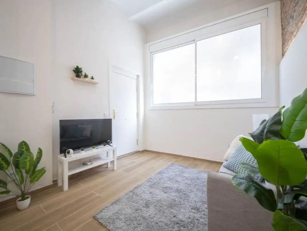 Living room of Flat for sale in Barcelona  with Air Conditioner, Private garden and Parquet flooring