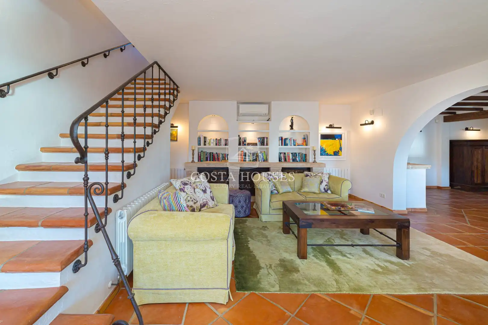 Sala d'estar de Casa o xalet en venda en Moraira amb Aire condicionat, Calefacció i Jardí privat