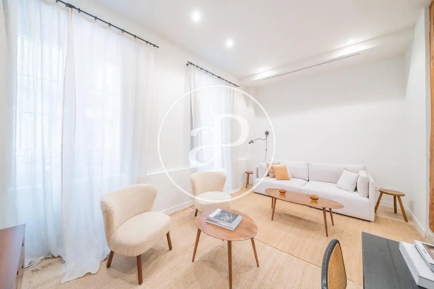 Living room of Flat for rent in  Madrid Capital  with Air Conditioner, Heating and Private garden