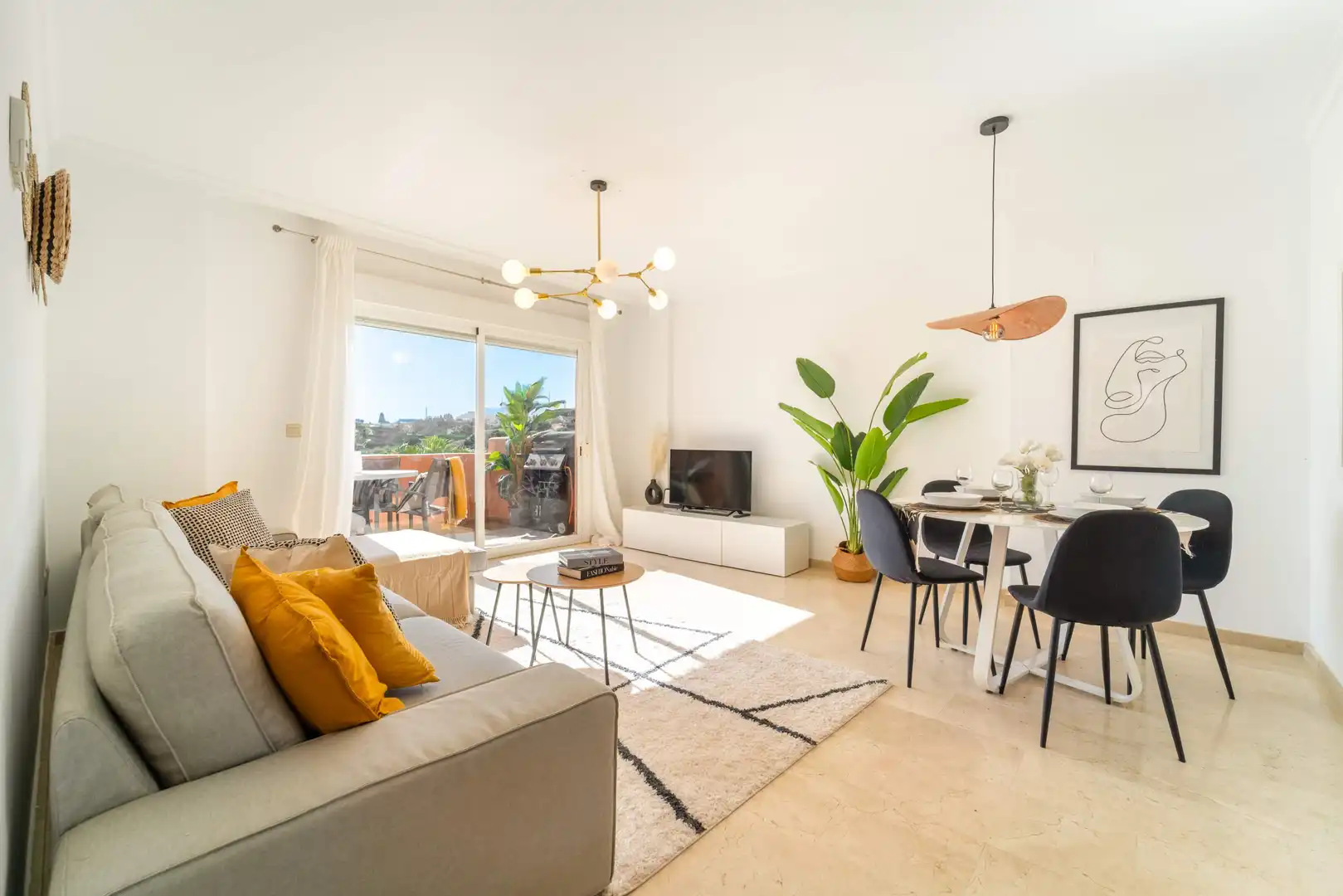 Sala d'estar de Apartament en venda en Mijas amb Aire condicionat, Calefacció i Terrassa