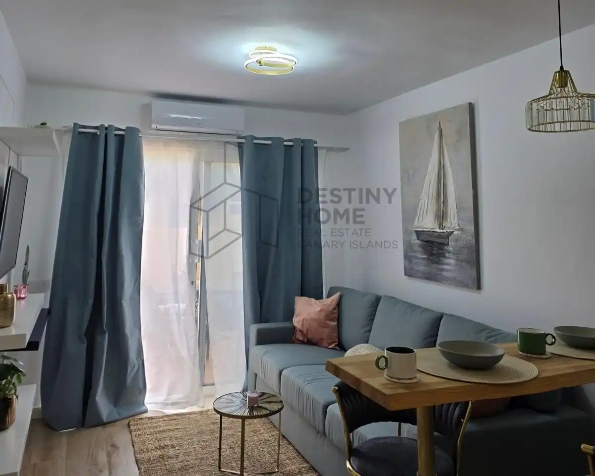 Sala de estar de Apartamento en venta en Pájara con Aire acondicionado, Jardín privado y Piscina comunitaria