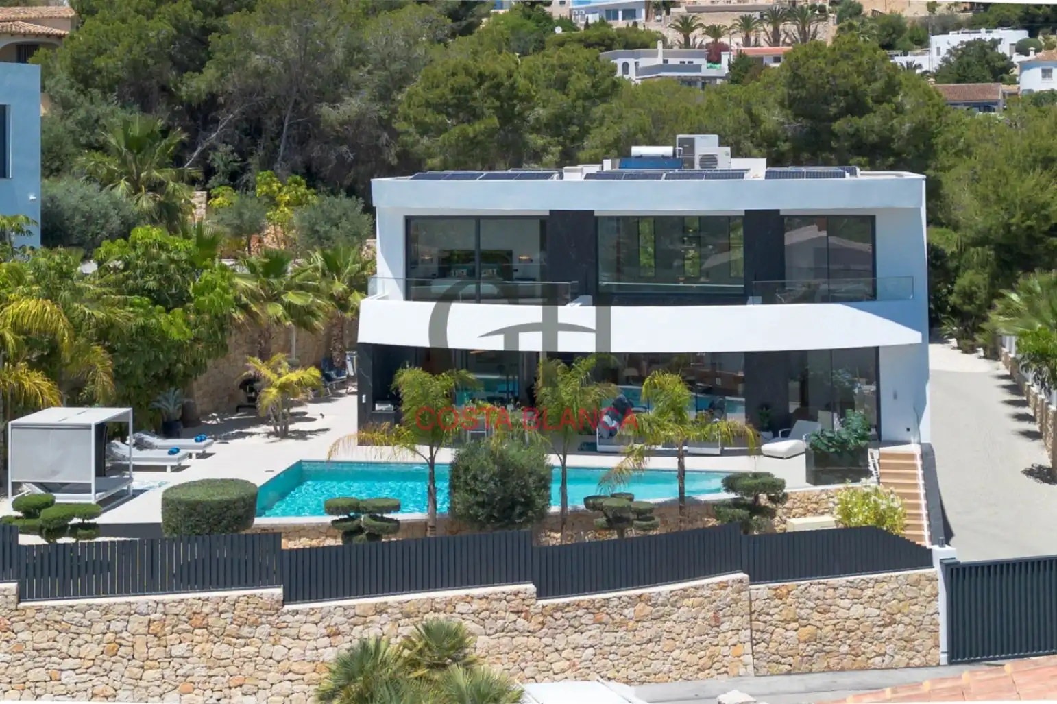 Außenansicht von Haus oder Chalet zum Verkauf in Moraira mit Klimaanlage, Heizung und Privatgarten
