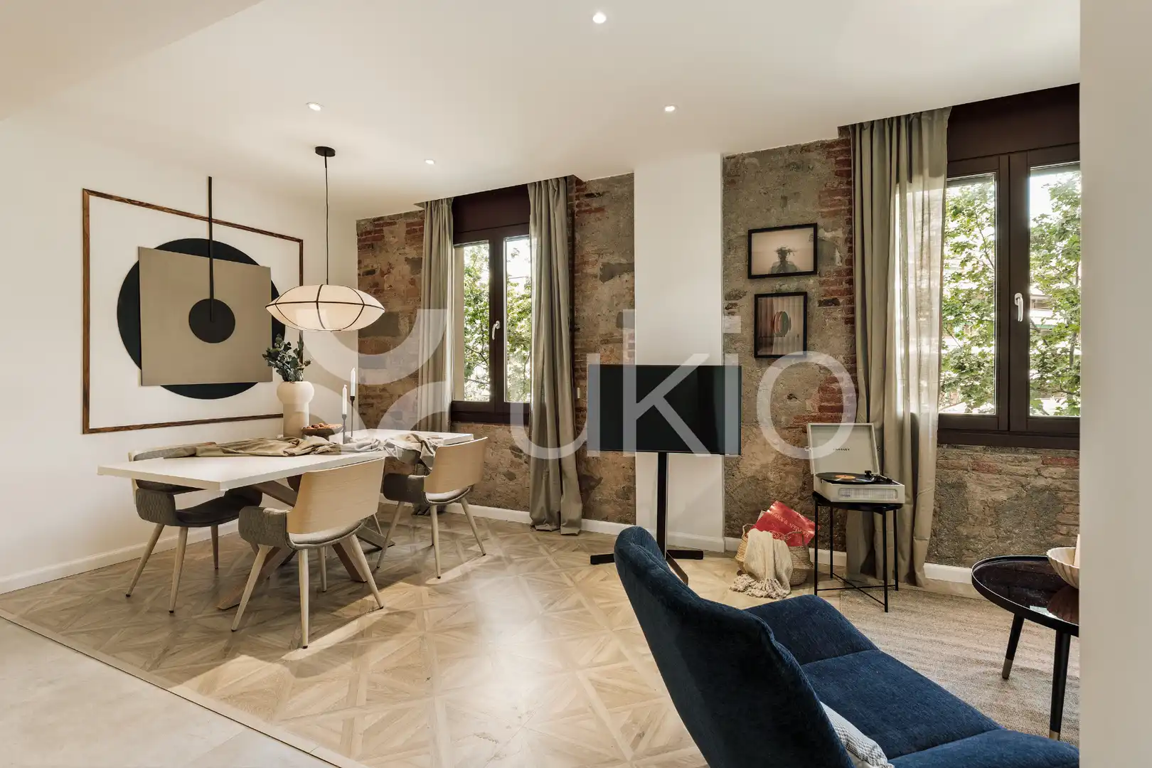 Living room of Apartments for rent in Barcelona  with Air Conditioner, Heating and Furnished