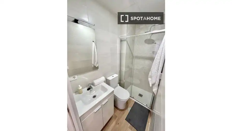 Badezimmer von Wohnung zur Miete in Madrid mit Klimaanlage, Heizung und Möbliert