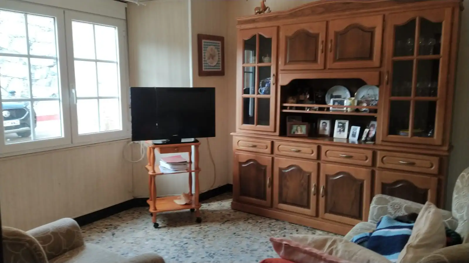 Sala d'estar de Casa o xalet en venda en Cariño amb Jardí privat, Parquet i Terrassa