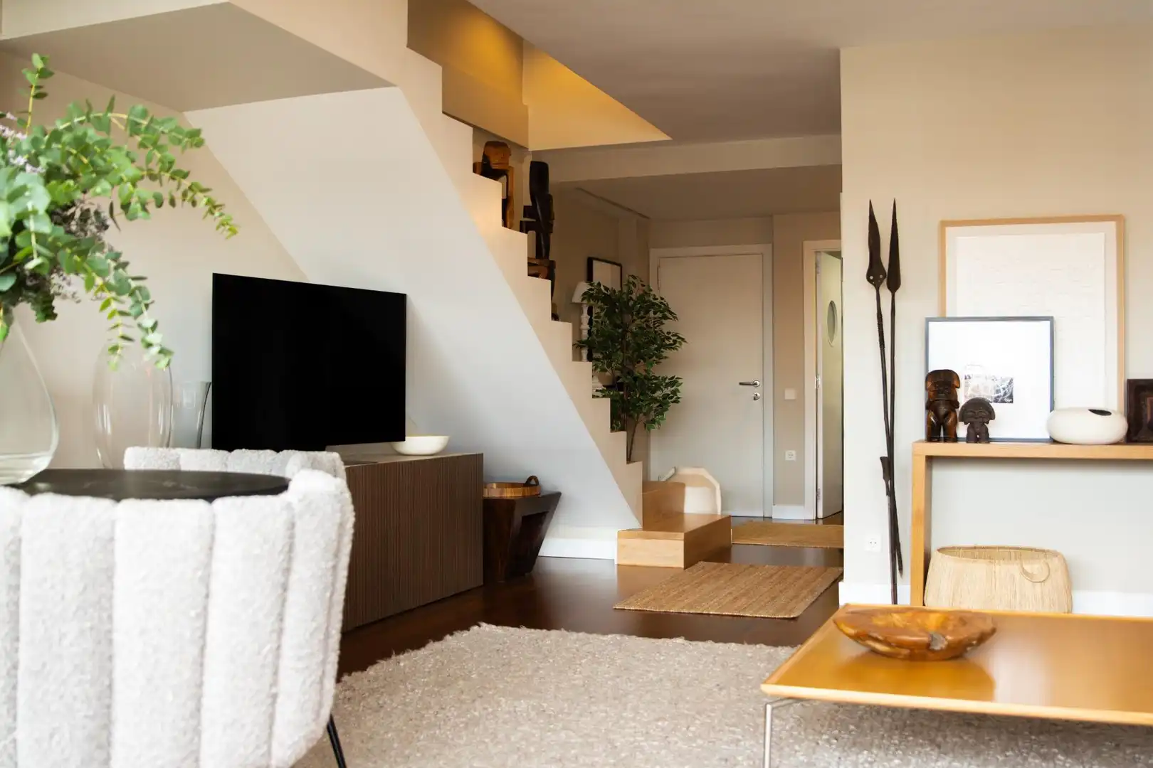 Living room of Duplexes for sale in Zaragoza  with Heating, Furnished and Balcony