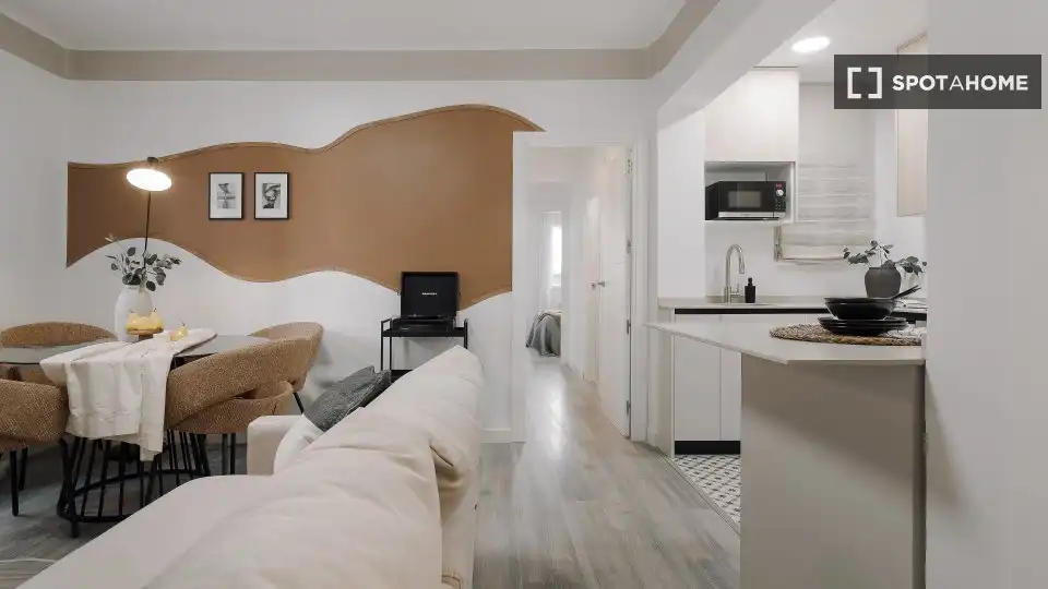Sala d'estar de Apartament per a compartir en Madrid amb Aire condicionat, Terrassa i Moblat