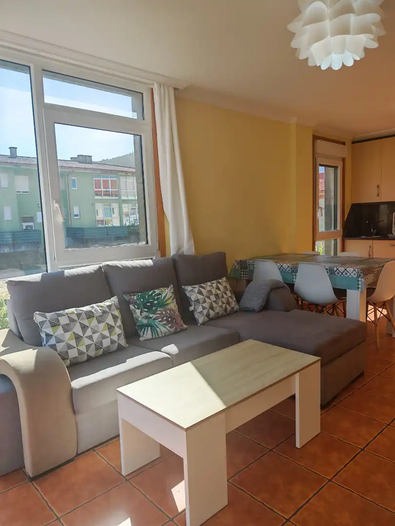 Sala d'estar de Apartament de lloguer en Fisterra amb Terrassa, Moblat i Forn