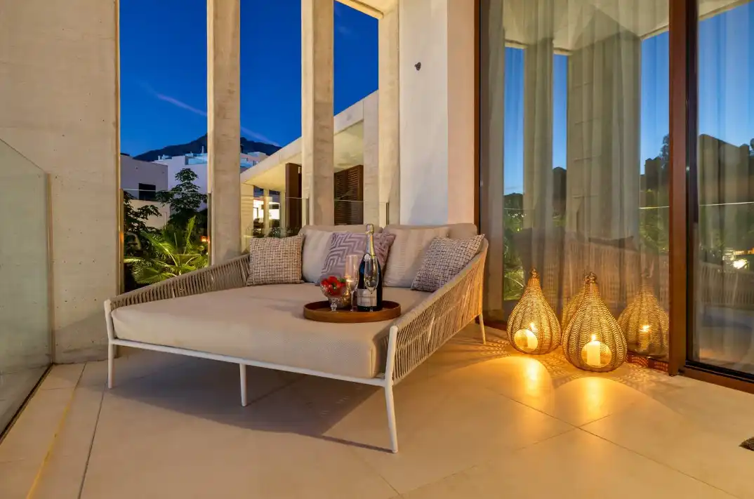Terrassa de Casa adosada de lloguer en Marbella amb Aire condicionat, Calefacció i Jardí privat