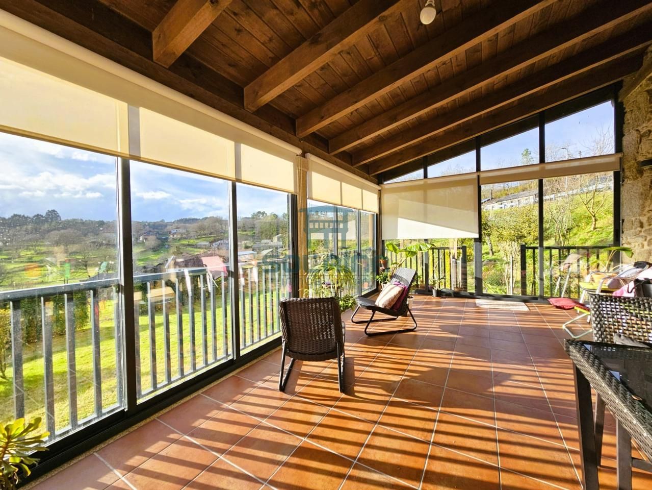 Terrasse von Country house zum verkauf in Piñor mit Heizung, Privatgarten und Balkon