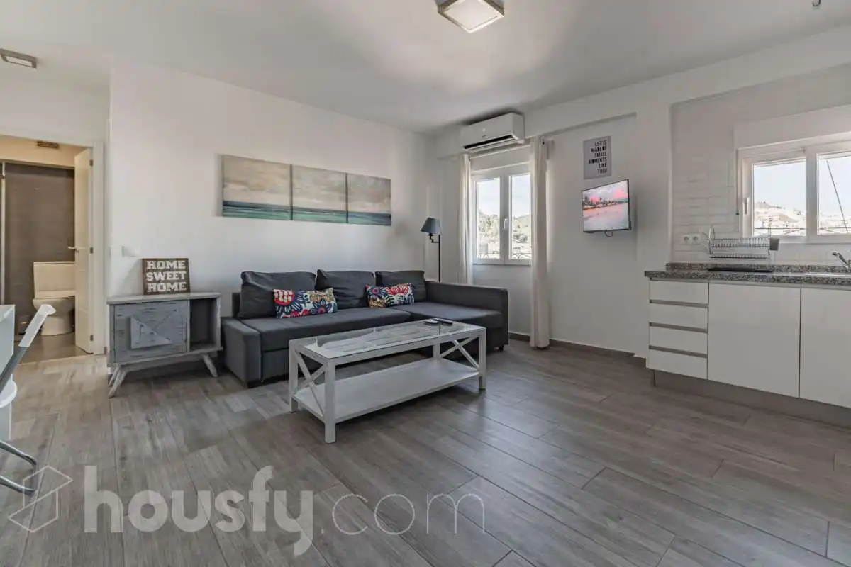 Living room of Flat for rent in Málaga  with Air Conditioner, Parquet flooring and Furnished