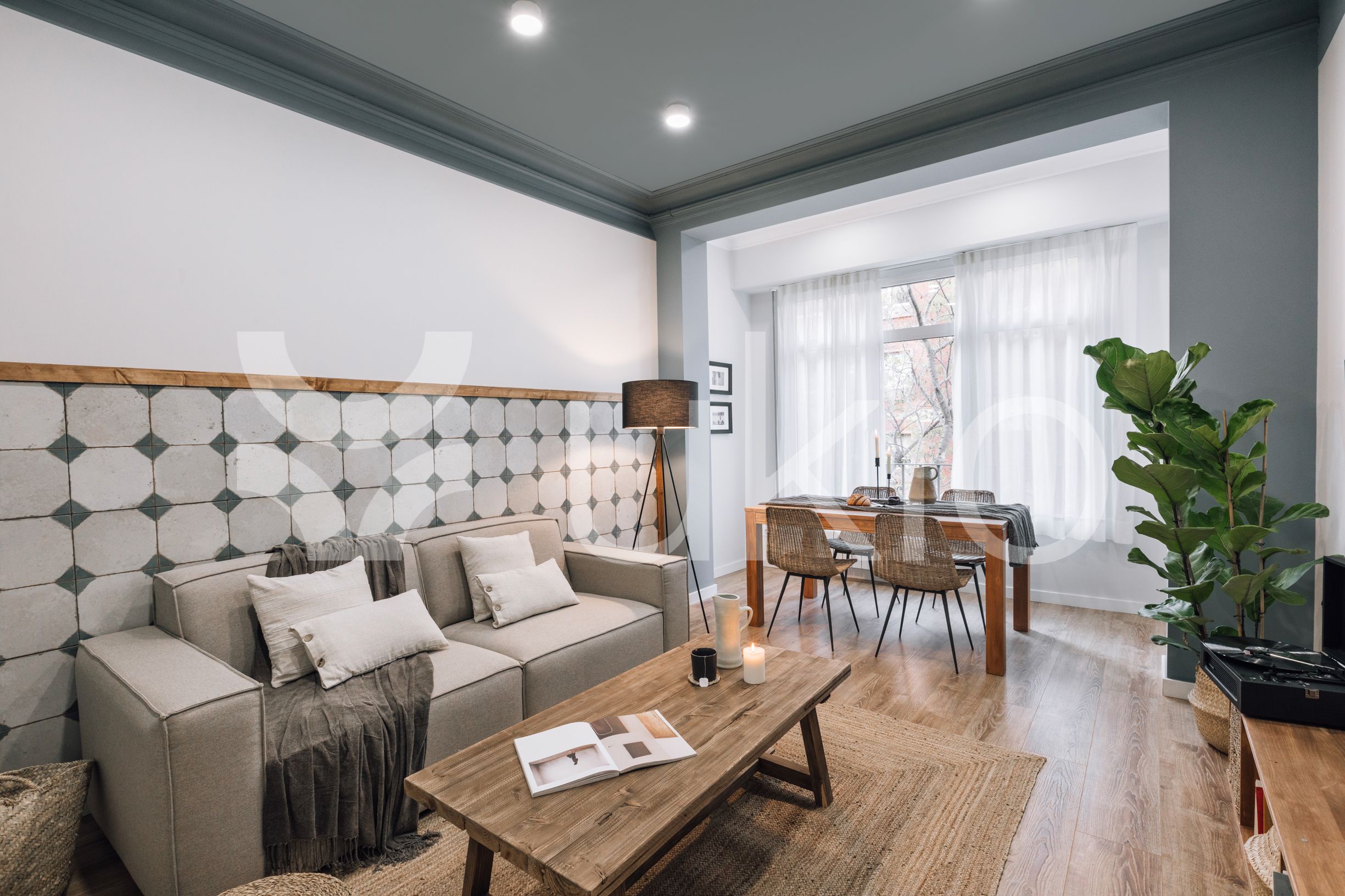 Sala d'estar de Apartament de lloguer en  Barcelona Capital amb Aire condicionat, Calefacció i Moblat