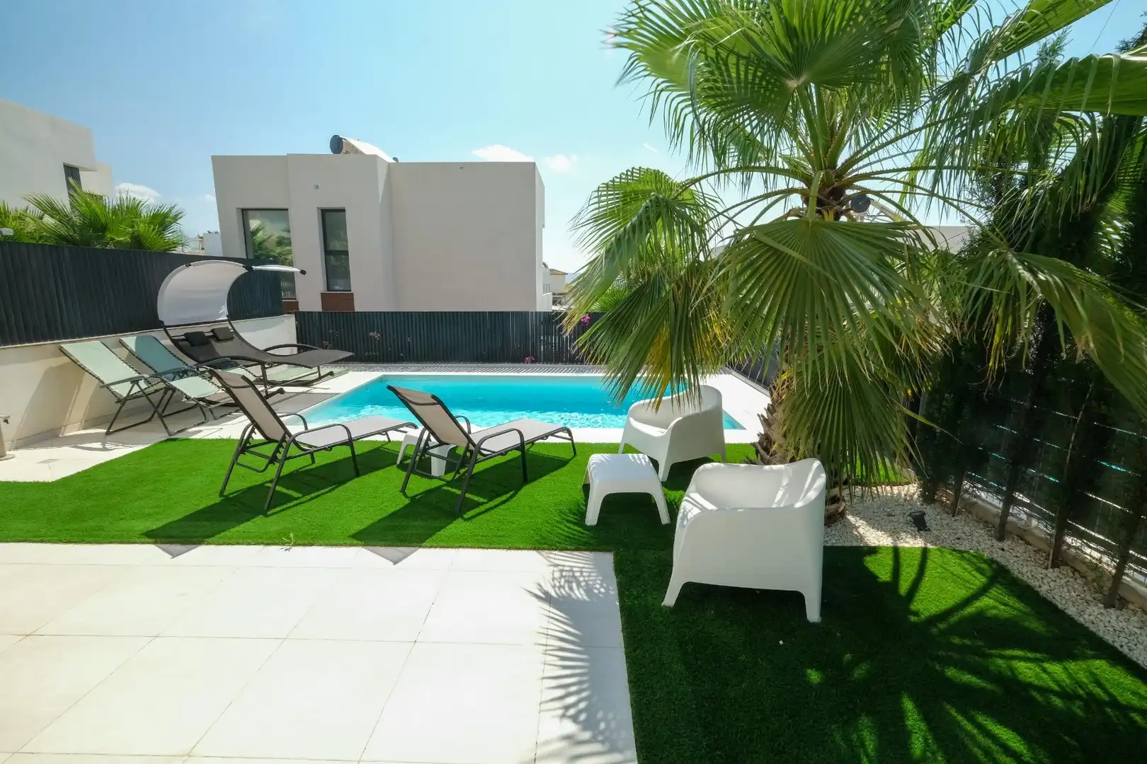 Terraza de Casa o chalet de alquiler en Finestrat con Aire acondicionado, Calefacción y Jardín privado