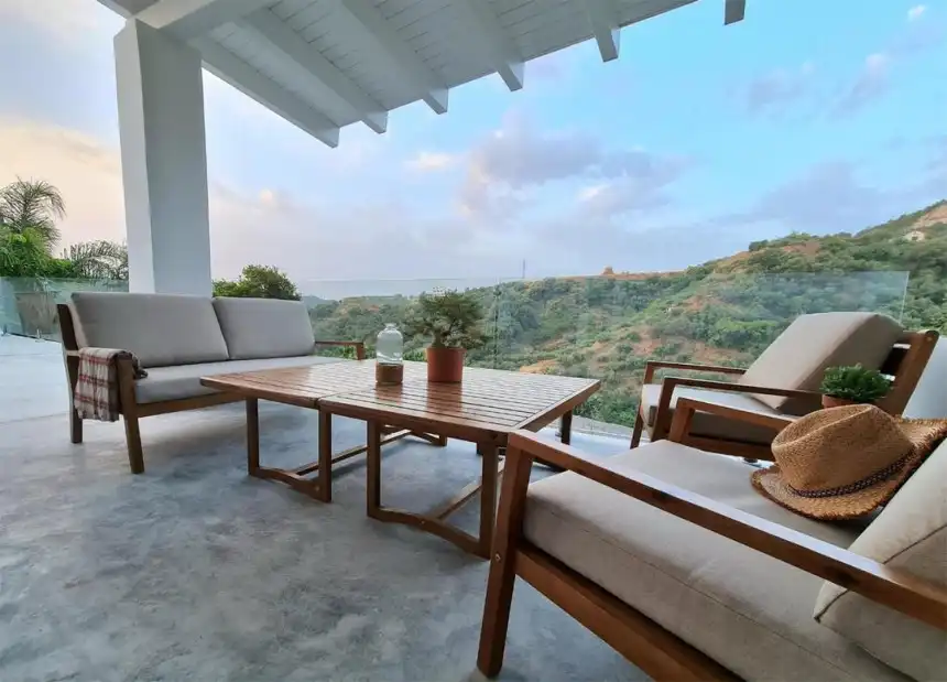 Terraza de Casa adosada de alquiler en Ojén con Aire acondicionado, Jardín privado y Terraza