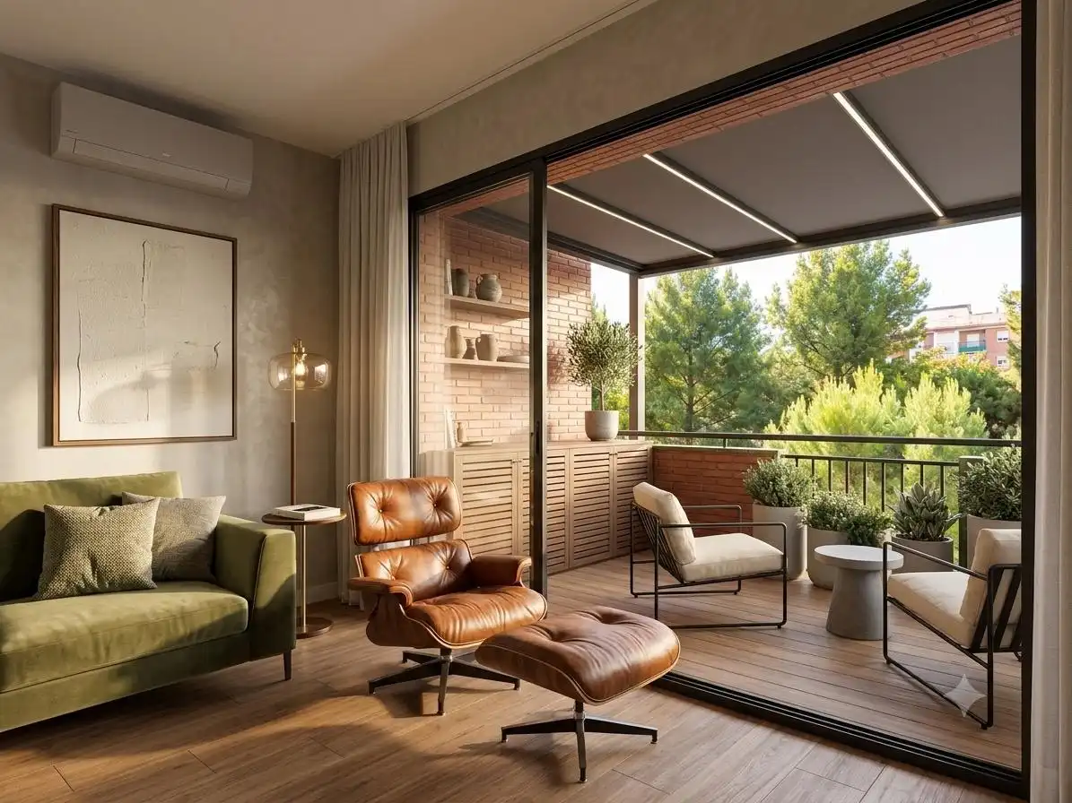 Terrasse von Wohnung zum Verkauf in Esplugues de Llobregat mit Klimaanlage, Parkett und Terrasse
