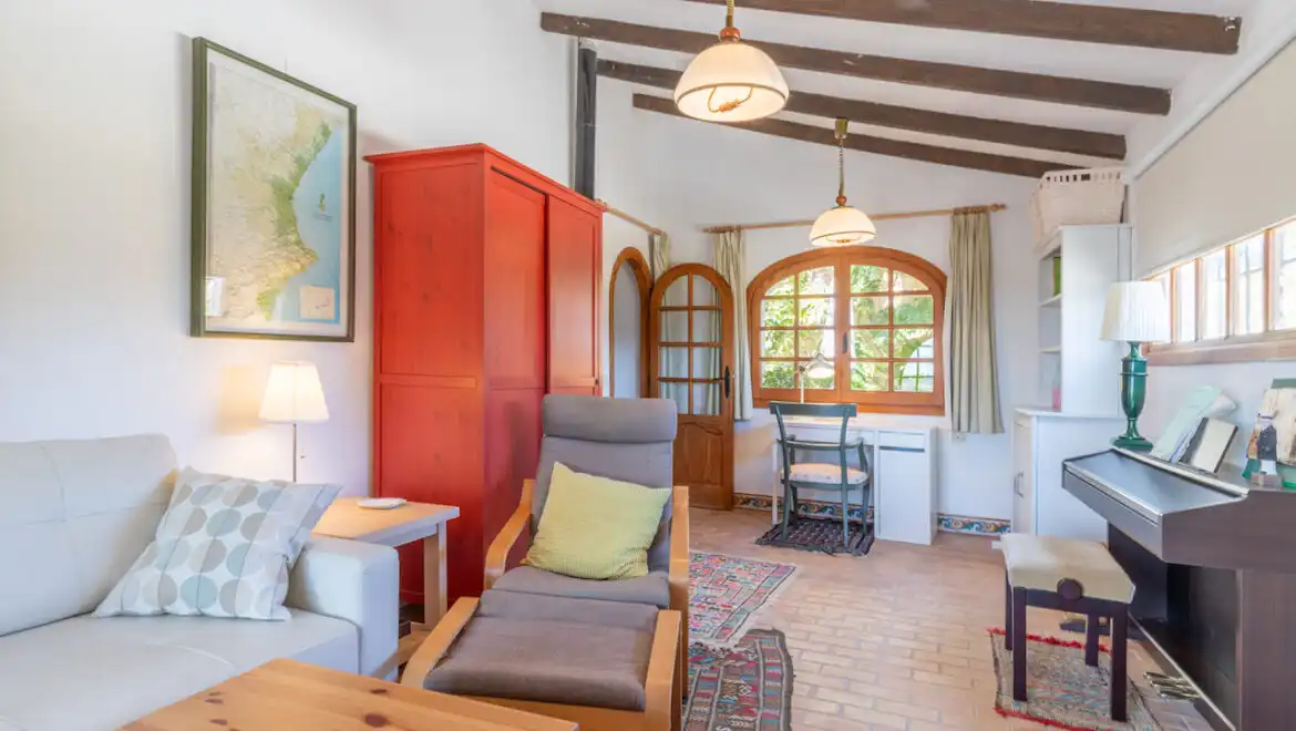 Sala de estar de Finca rústica en venta en Teulada con Calefacción, Jardín privado y Terraza